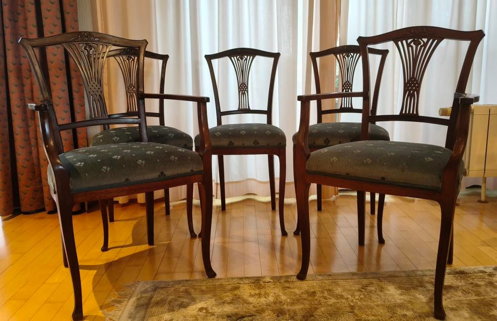 Chaises Art Nouveau/Art Nouveau en acajou antique, Antiquités & Art, Enlèvement