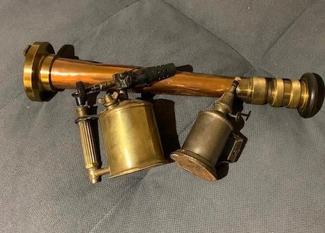 3 objets anciens en cuivre, séparément ou en lot, Envoi, Utilisé