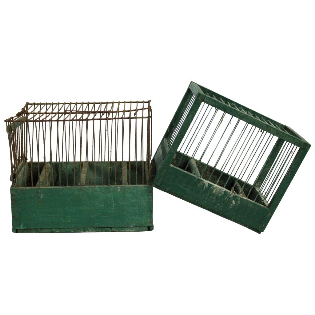 Oude houten vogelkooi / transportkist – ca. 1900–1950, Antiquités & Art, Antiquités | Accessoires de maison, Enlèvement ou Envoi