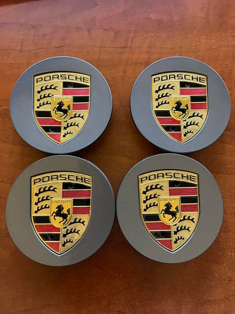 Capuchons de moyeux/couvre-roues Porsche — 76 mm gris, Enlèvement ou Envoi, Neuf