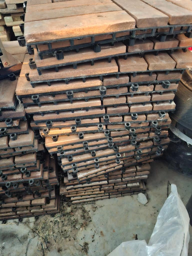 Tuin tegel hout 30x30cm 25 stuks(+/- 3m²), Tuin en Terras, Ophalen, Zo goed als nieuw, Minder dan 5 m², Terrastegels