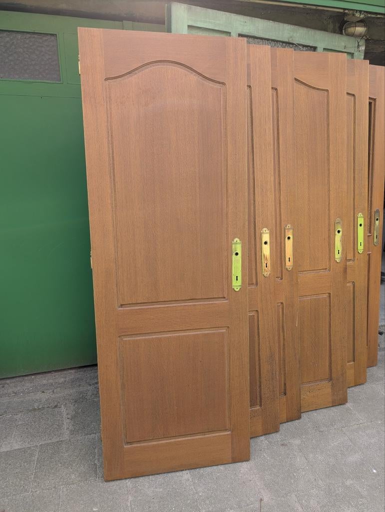 Portes intérieures en chêne massif avec serrures, charnières, Enlèvement, Verre, 200 à 215 cm, Porte intérieure