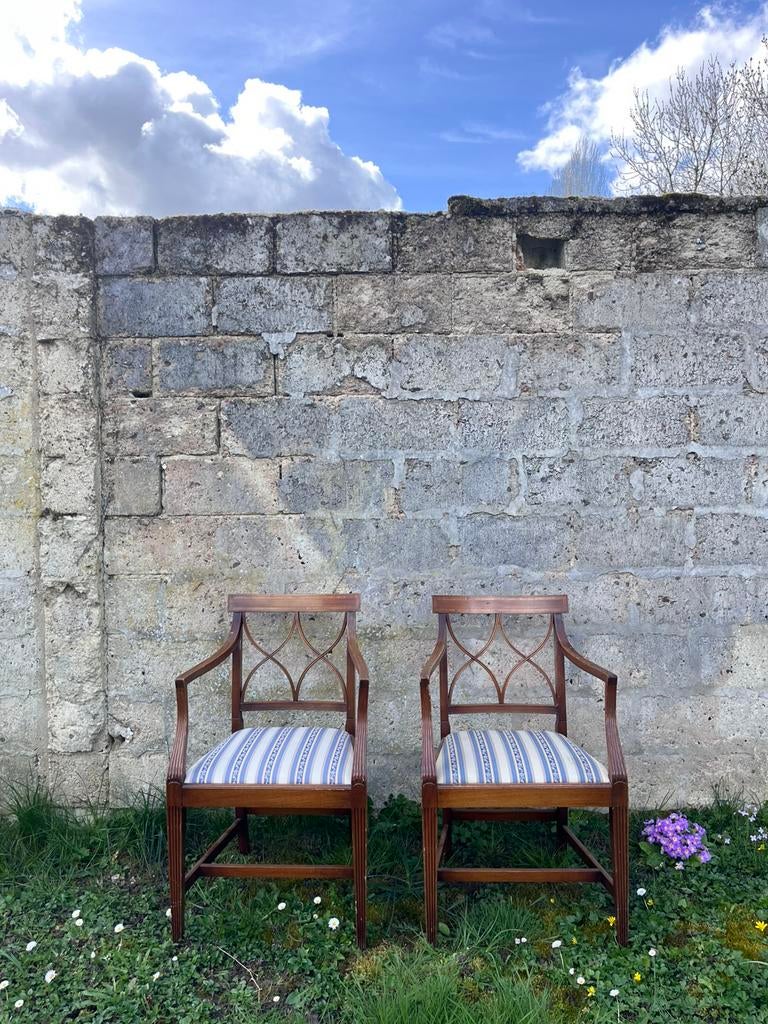 2 Engelse stoelen, Ophalen, Gebruikt, Twee, Blauw
