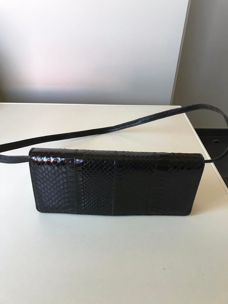 Handtas in crocco leer, Handtassen en Accessoires, Ophalen, Nieuw, Zwart, Handtas