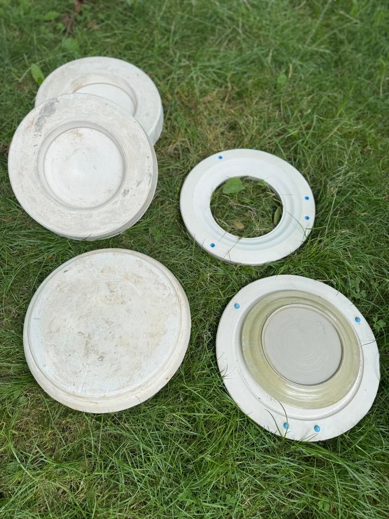 4 Gipsen mallen voor grote borden – ideaal voor keramiek, Ophalen