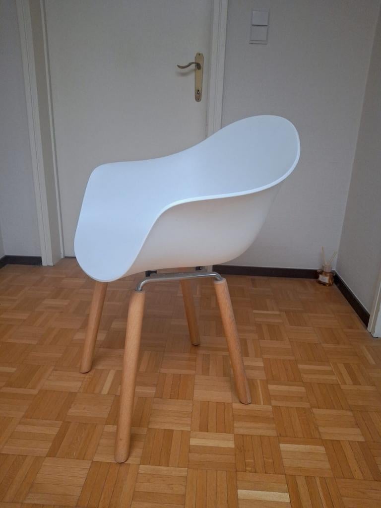 Sièges baquets, 4 pièces, baignoire blanche, pieds en bois, Bois, Comme neuf, Enlèvement, Blanc