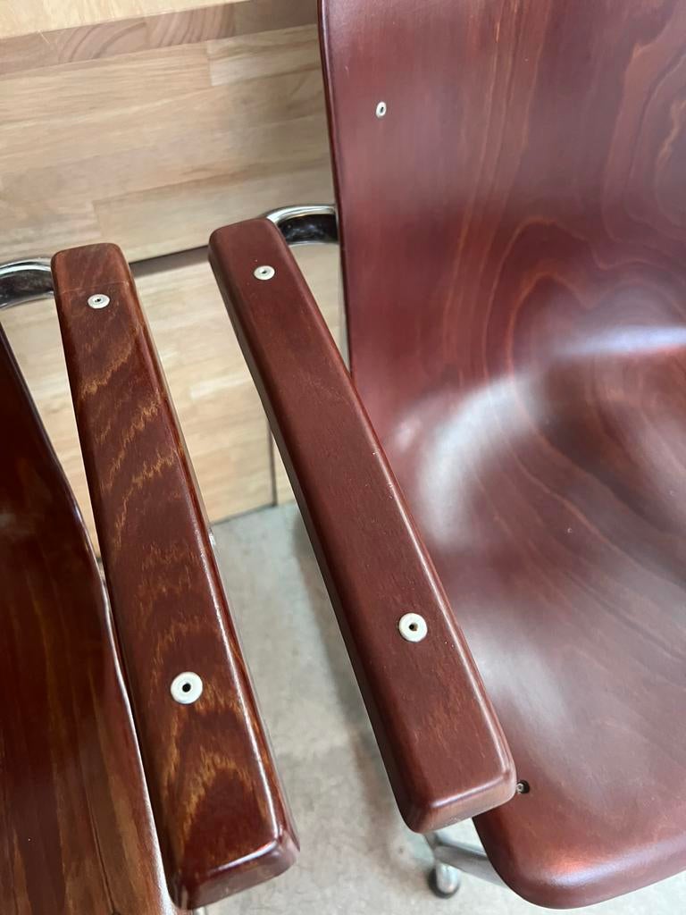 Set van 6 (of 8) pagholz stoelen van Friso Kramer, Maison & Meubles, Chaises, Comme neuf, Bois, Enlèvement