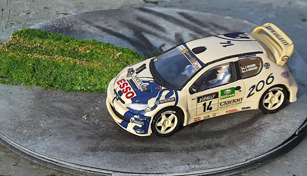Diorama Peugeot 206 WRC F. DELECOUR Tour de Corse 1999, Enlèvement, Utilisé, 1:35 à 1:50, Diorama