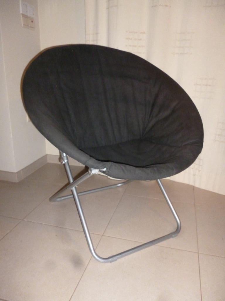 Chaise pliante fauteuil pliant tissus noir chaise de jardin, Enlèvement, Noir, Tissus