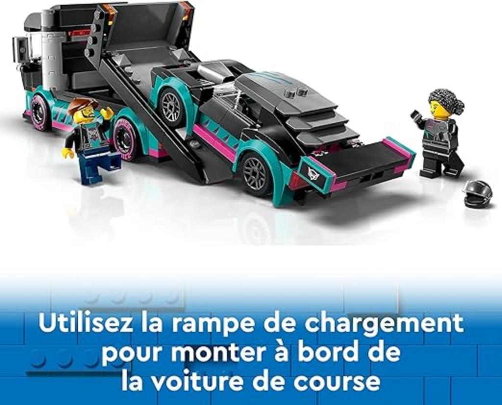 Livraison gratuite de la voiture de course et du transporteu, Envoi, Neuf, Ensemble complet, Lego