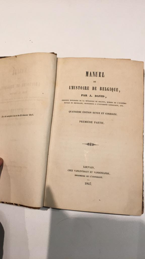 Manuel de l histoire de Belgique 1847, Livres, Utilisé