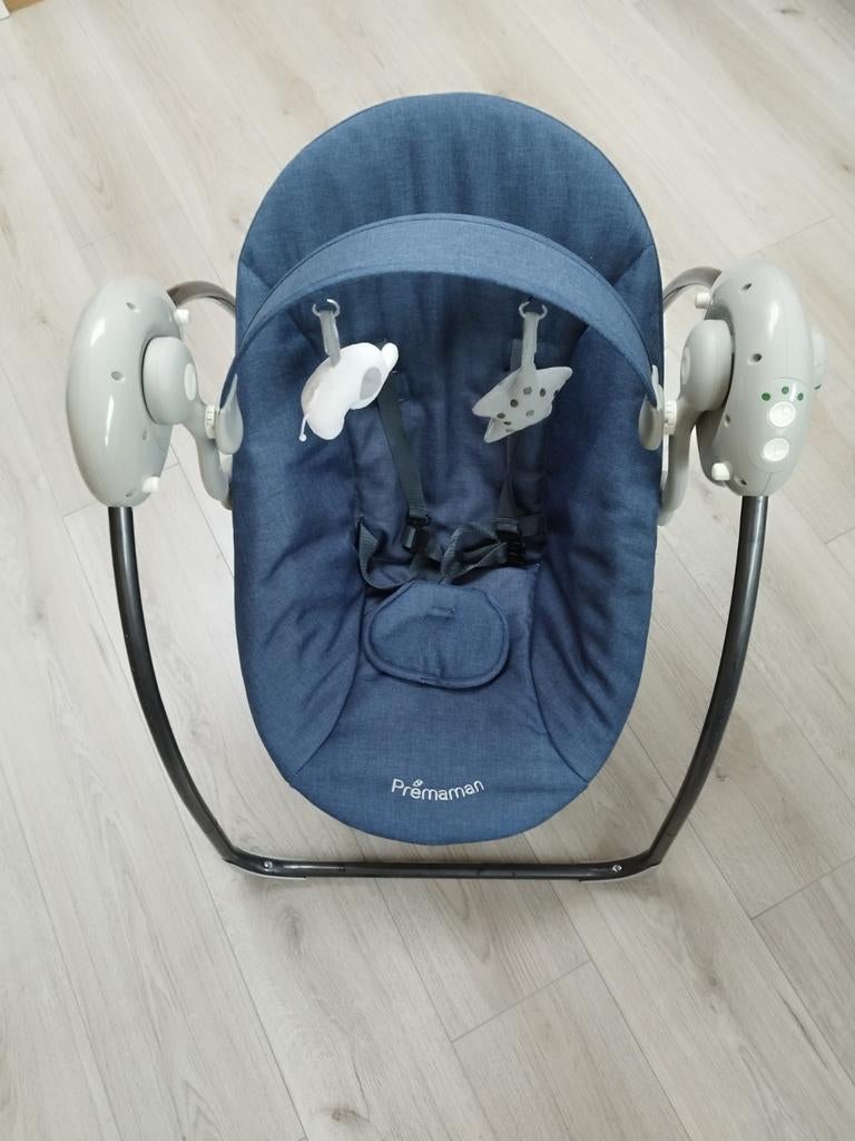 Baby schommelstoel op batterijen merk premaman, Kinderen en Baby's, Wipstoeltjes, Schommelstoel, Verstelbaar, Zo goed als nieuw