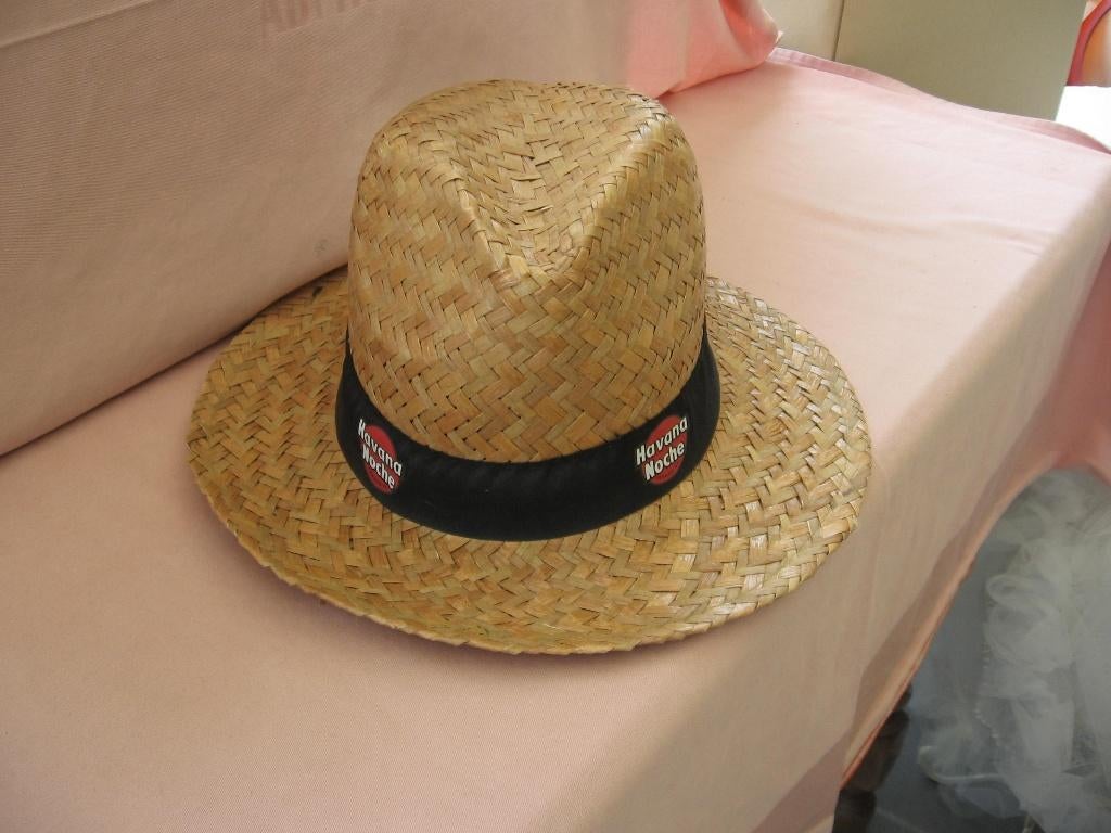 Havana strooien hoed zwarte boord HAVANA NOCHE., Ophalen of Verzenden, Zo goed als nieuw, Gebruiksvoorwerp