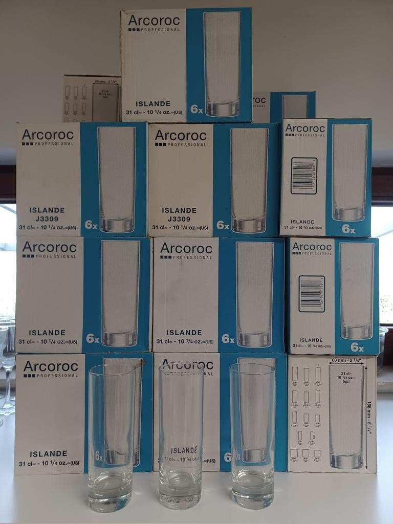 ± 160 Longdrinkglazen merk arcoroc 31 cl, Ophalen, Nieuw