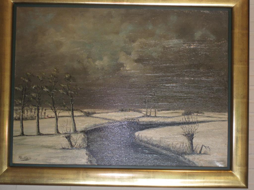 schilderij met sneeuwlandschap, Ophalen