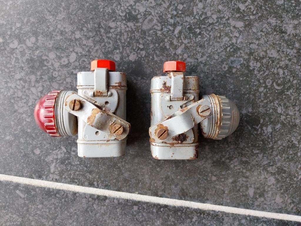 Paire de lampes de vélo vintage Starlite Angleterre années 1, Antiquités & Art, Enlèvement ou Envoi