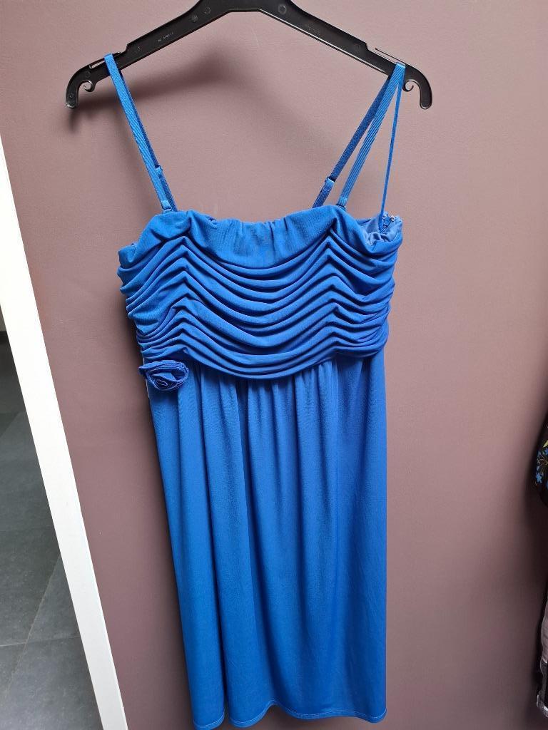 Avondjurk felblauw, Blauw, Biaggini by CH. Vogele, Maat 42/44 (L), Cocktailjurk
