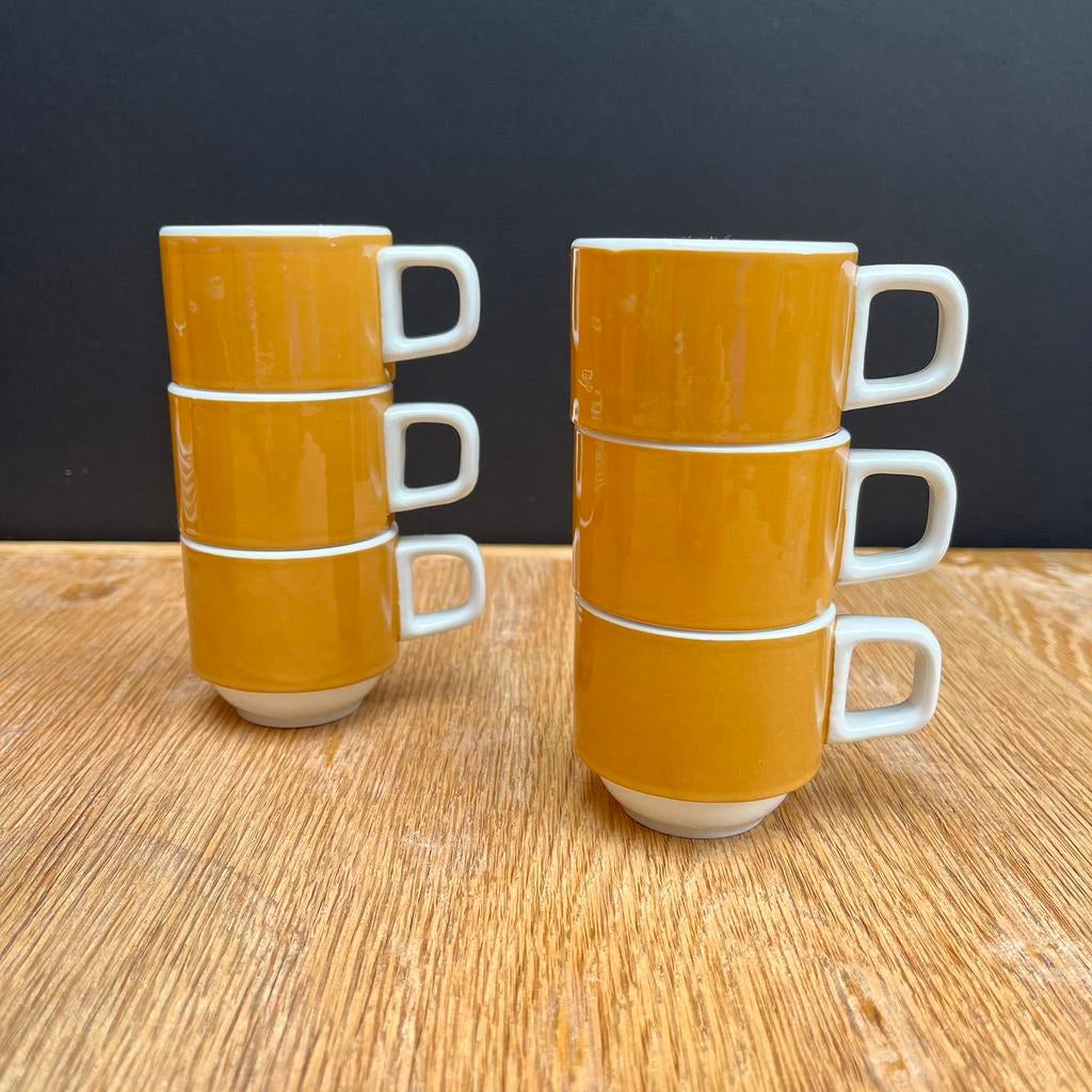 Set de 6 tasses à expresso vintage Sarreguemines Pyroblan, Enlèvement ou Envoi