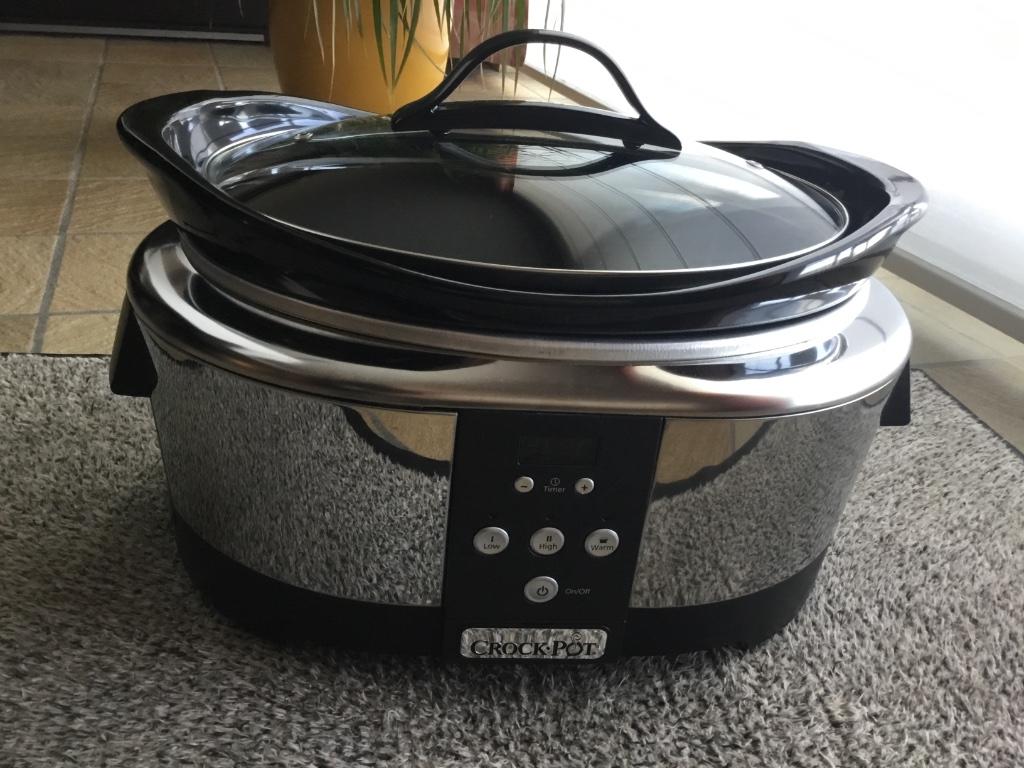 Mijoteuse CrockPot CR605 5,7 L programmable comme neuf, Ophalen, Timer, Zo goed als nieuw