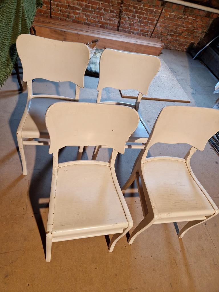 4 cafestoelen van de periode 1960, zeer degelijke stoelen, Huis en Inrichting, Ophalen, Gebruikt