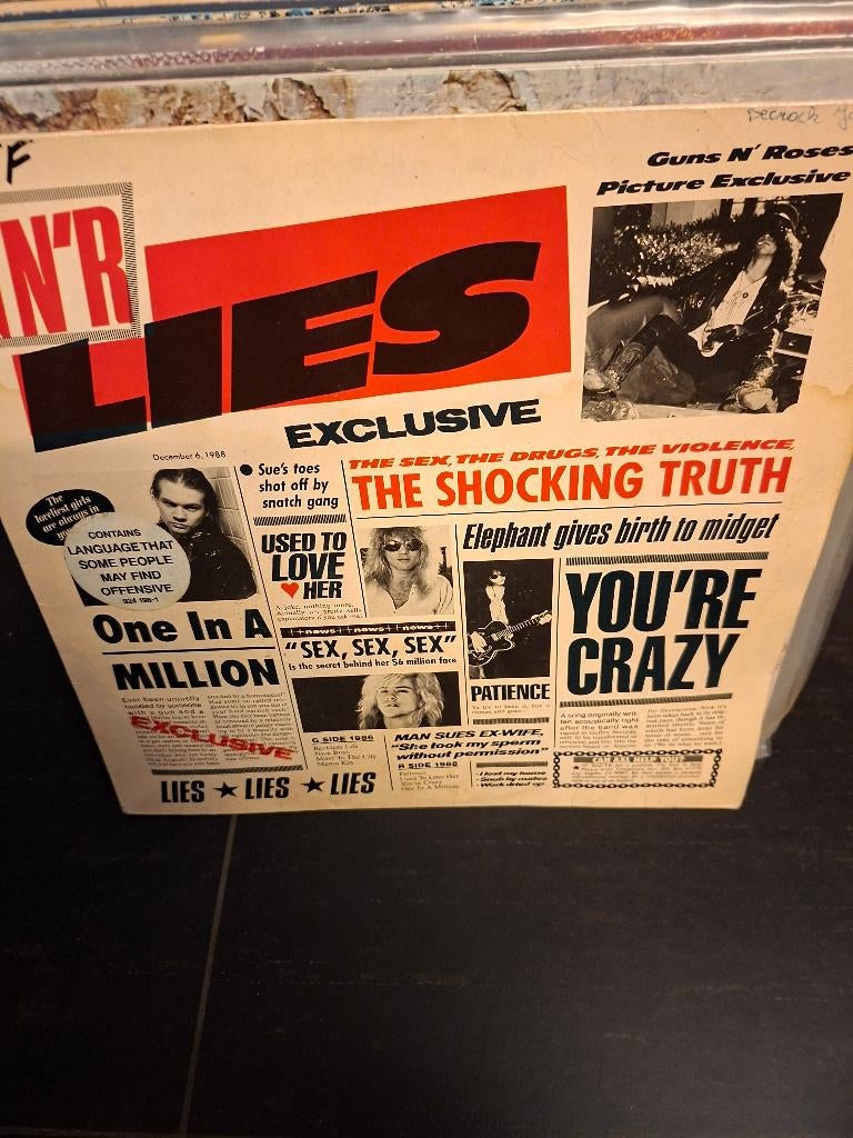 lp - guns n roses - lies - bak 1, Ophalen of Verzenden, Gebruikt