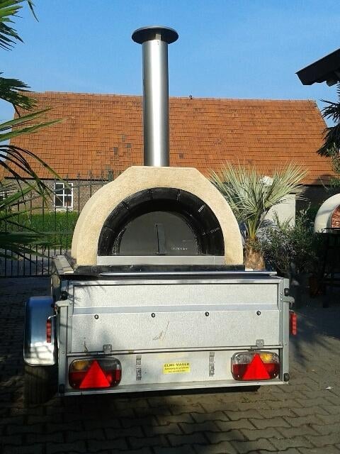 Pizzaoven TE HUUR op aanhangwagen, Tuin en Terras, Tuinmeubel-accessoires, Gebruikt, Ophalen