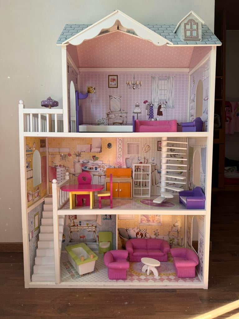 Belle grande maison de poupée en bois, Enlèvement, Utilisé, Maison de poupées