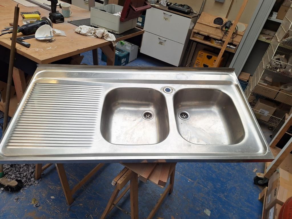 Evier de cuisine inox double bac Blanco, Maison & Meubles, Gris, Moins de 100 cm, 100 à 150 cm, Enlèvement