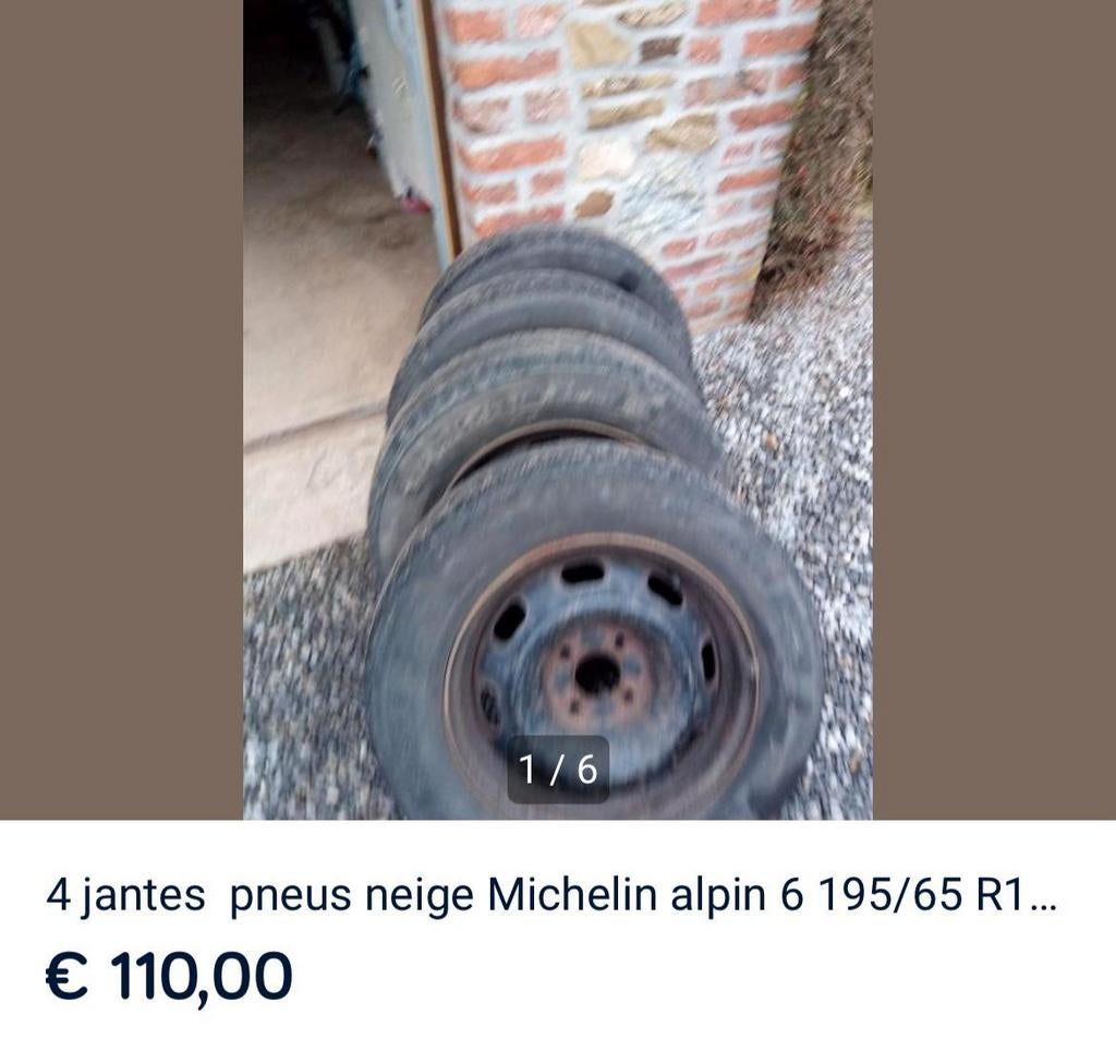 4 jantes avec des  pneus neige  Peugeot Partner et Citroën