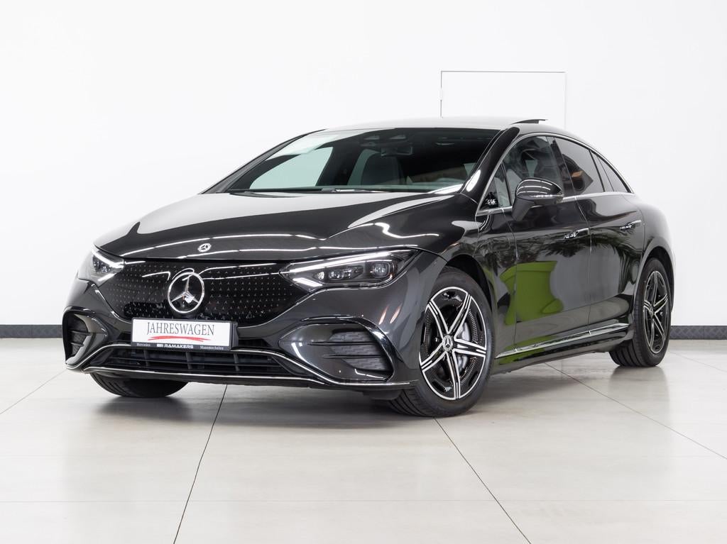 Mercedes-Benz EQE 350 4MATIC AMG Premium Plus PANO Burmester, Auto's, Mercedes-Benz, Automaat, Zwart, Parkeersensor, Alcantara