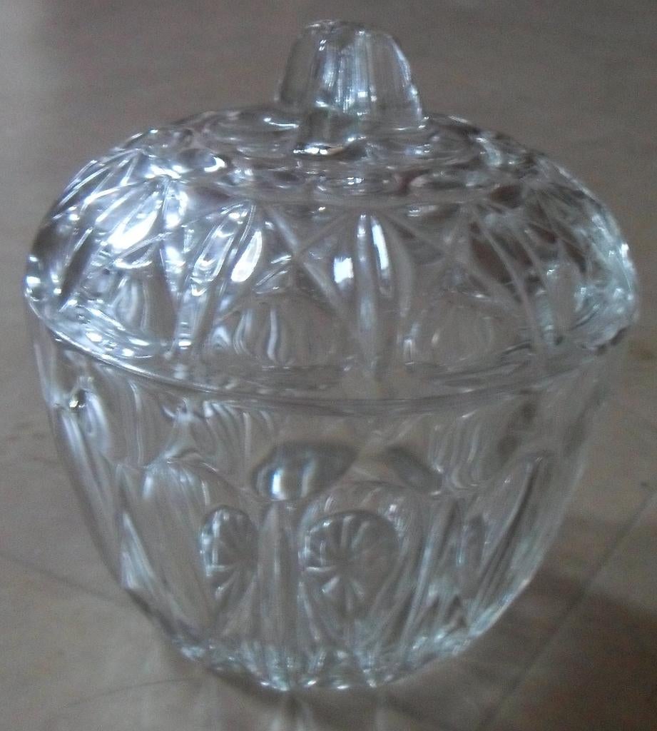 Bonbonnière - sucrier en verre moulé, Enlèvement ou Envoi, Verre