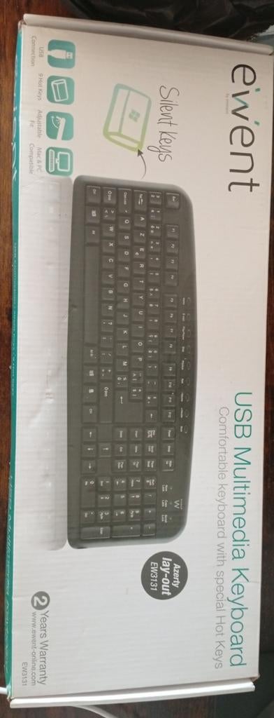 Clavier ewent, Informatique & Logiciels, Claviers, Neuf, Enlèvement ou Envoi, Azerty, Touches multimédia
