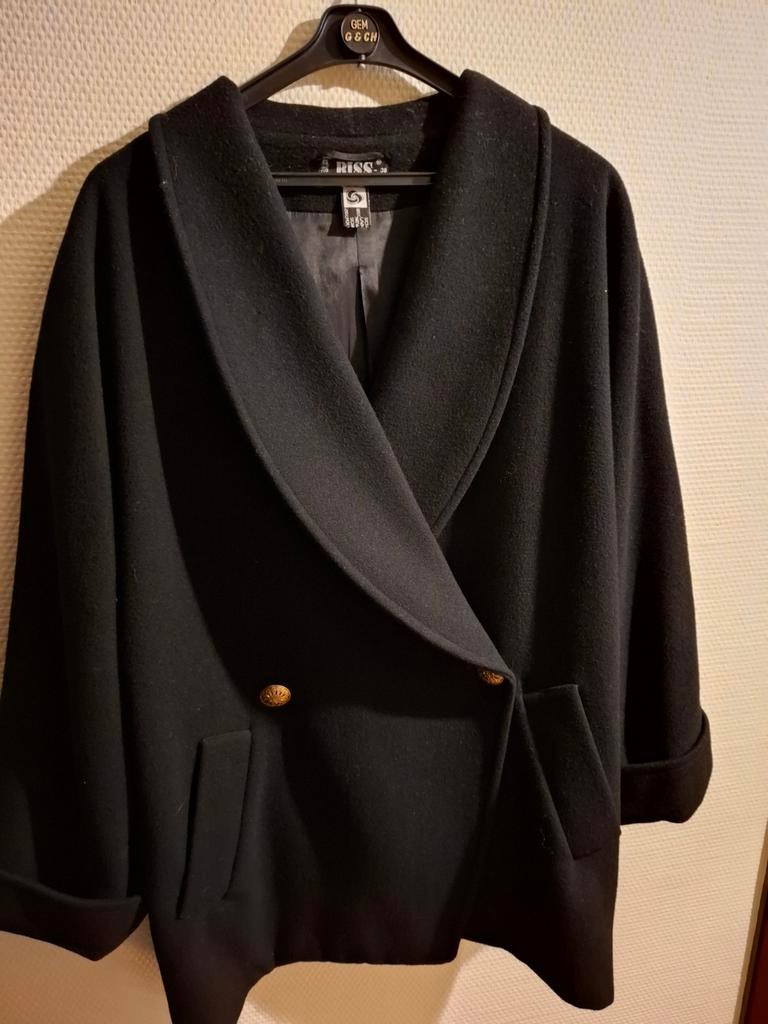 Wollen zwarte winterjas Caroline Biss, Kleding | Dames, Jassen | Winter, Maat 38/40 (M), Zwart, Ophalen of Verzenden, Zo goed als nieuw