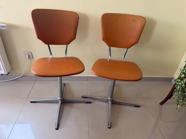 2 Oranje retro draaistoelen (nr4980), Ophalen, Gebruikt, Twee, Overige kleuren