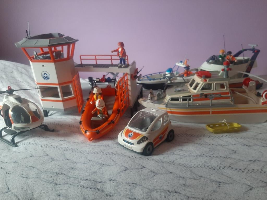 Garde-côtes Playmobil avec 4 bateaux, Enlèvement ou Envoi