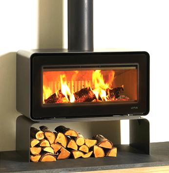 Prijsknaller Lotus Houtkachel type Living Base Ocean Dark, Huis en Inrichting, Ophalen of Verzenden, Vrijstaand, Hout, Nieuw