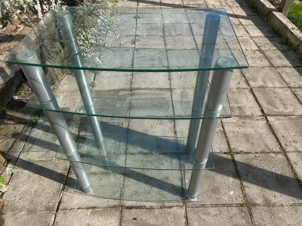 Meuble tv en verre, Enlèvement, Utilisé, Verre