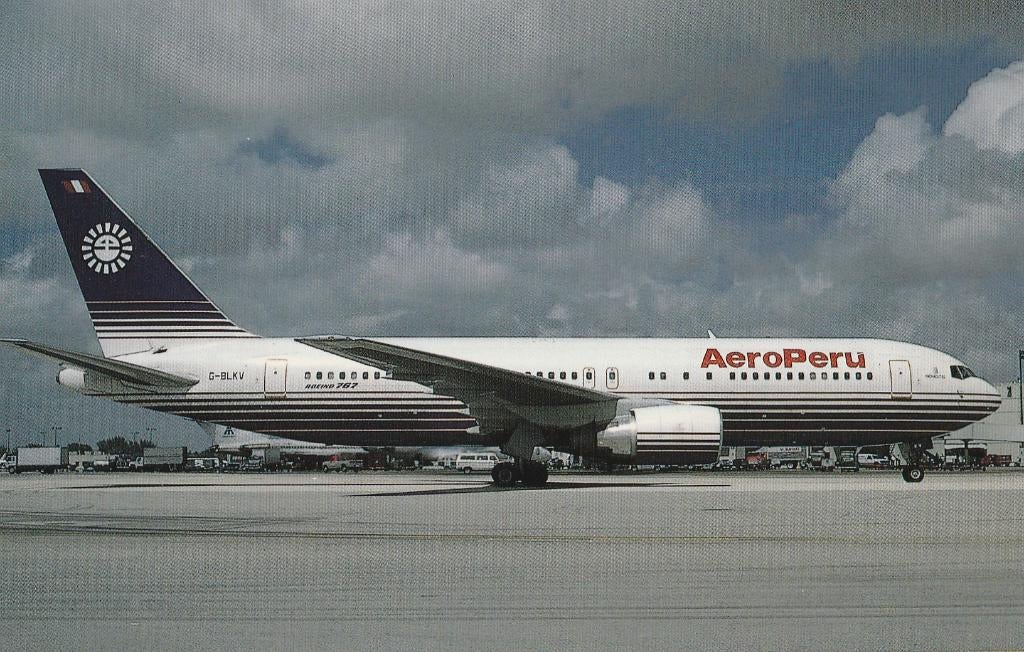 VLIEGTUIG  BOEING 767-204  AERO  PERU, Verzamelen, Verzenden, Ongelopen, Overige thema's