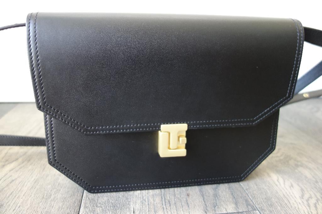 Sac modèle "Rose" cuir noir "LE TANNEUR", Envoi, Comme neuf, Noir, Cuir