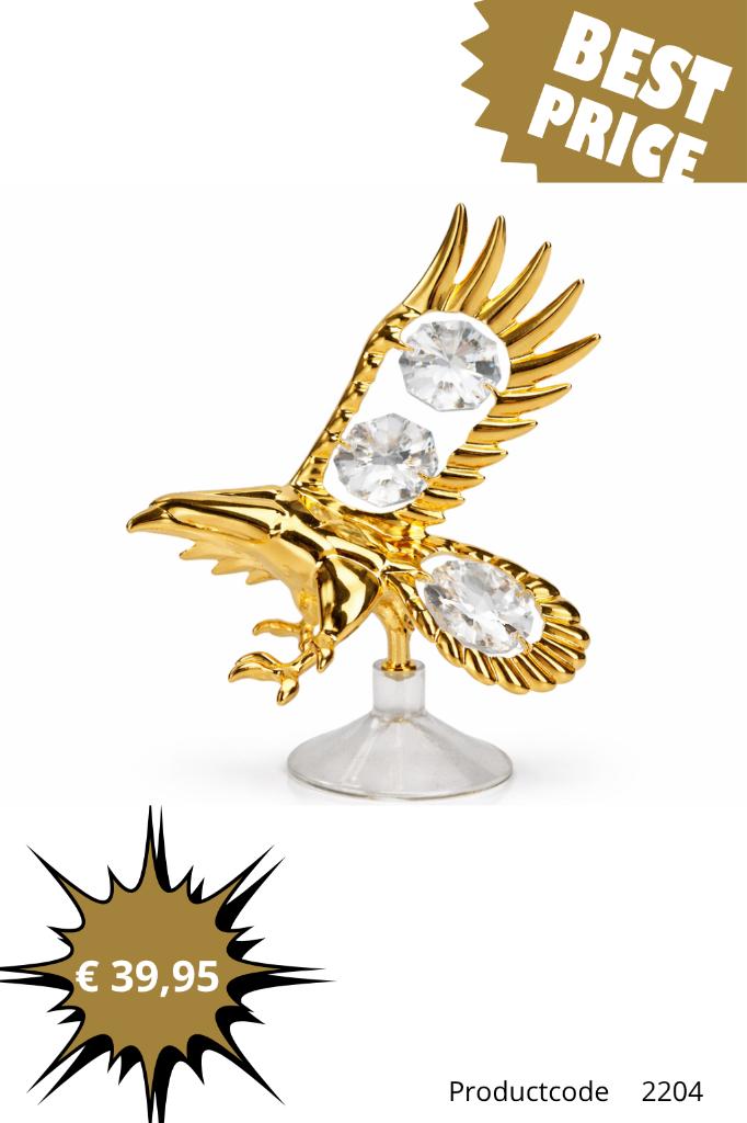 Luxe 24K Vergulde Beeldjes met Kristal | Perfect Cadeau, Huis en Inrichting, Woonaccessoires | Overige, Nieuw, Ophalen of Verzenden