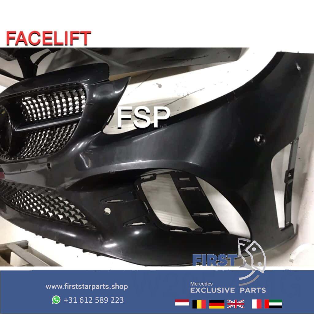 W205 Facelift AMG Voorbumper + diamond gril 2019 Mercedes C, Utilisé, -, Avant, -