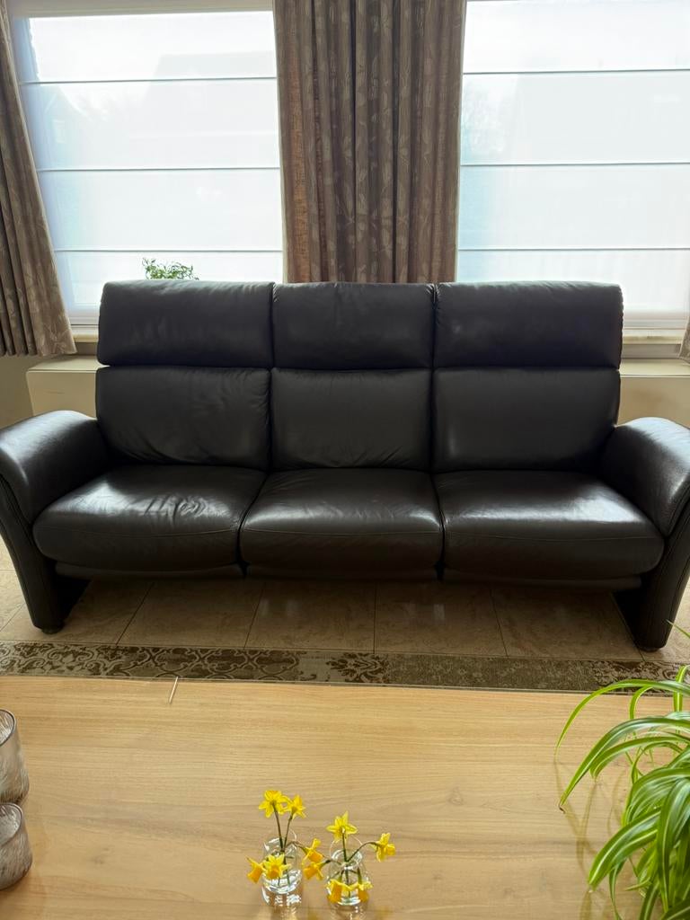 Lederen relax driezit, Huis en Inrichting, Ophalen, Zo goed als nieuw