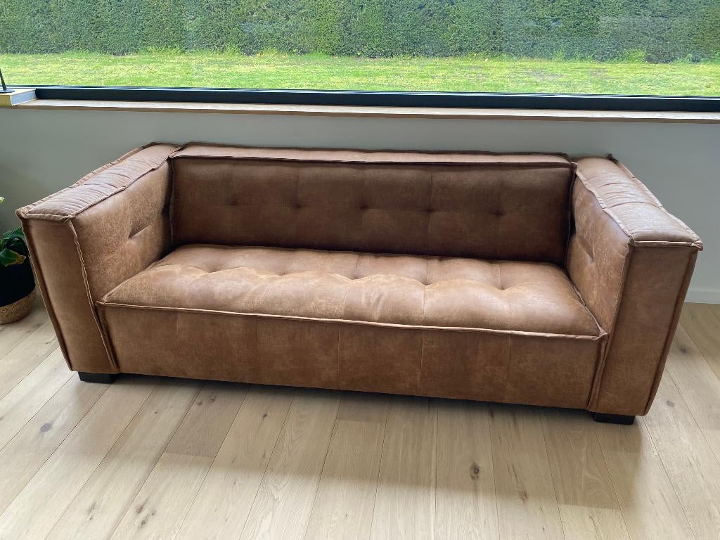 Nieuw !! Camelkleurige 3 zit maison du Monde 235x106x74 cm, Huis en Inrichting, Zetels | Zetels, Ophalen, Nieuw, Rechte bank