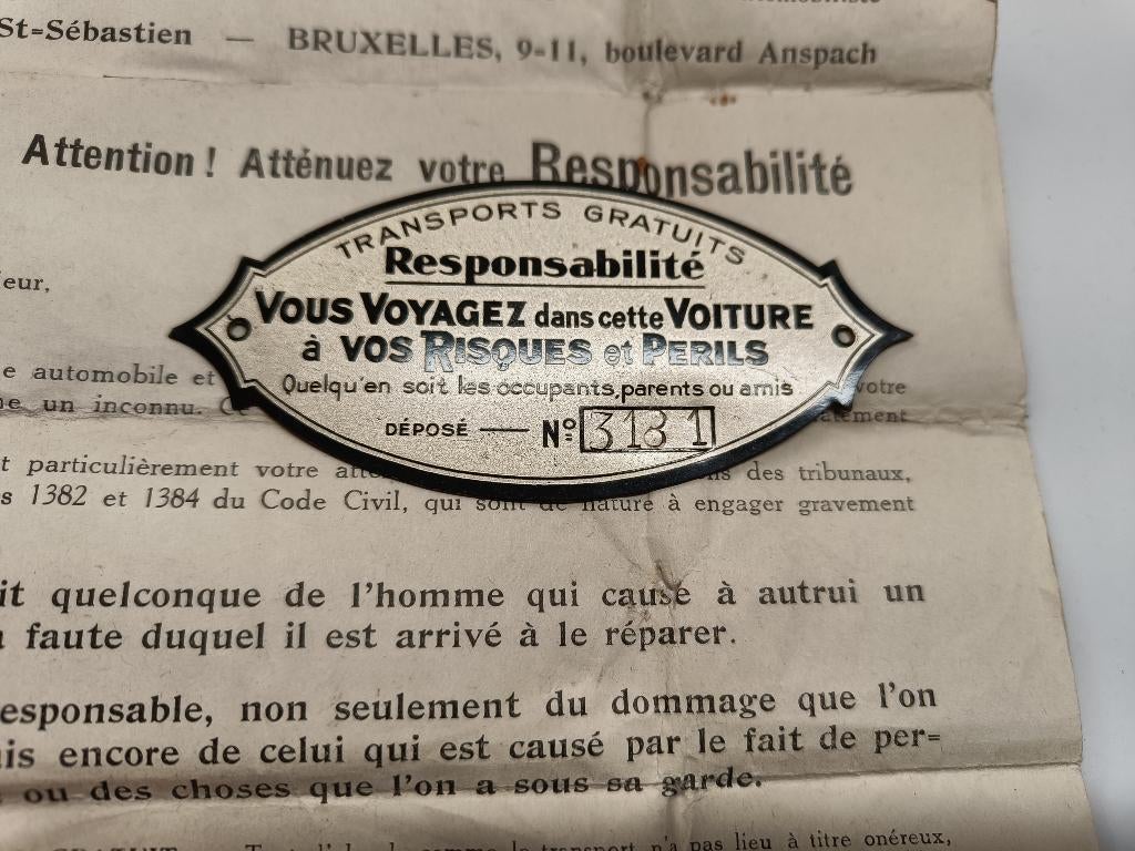 Disclaimerschild  aansprakelijkheidsbordje  voertuig, Enlèvement ou Envoi, Utilisé