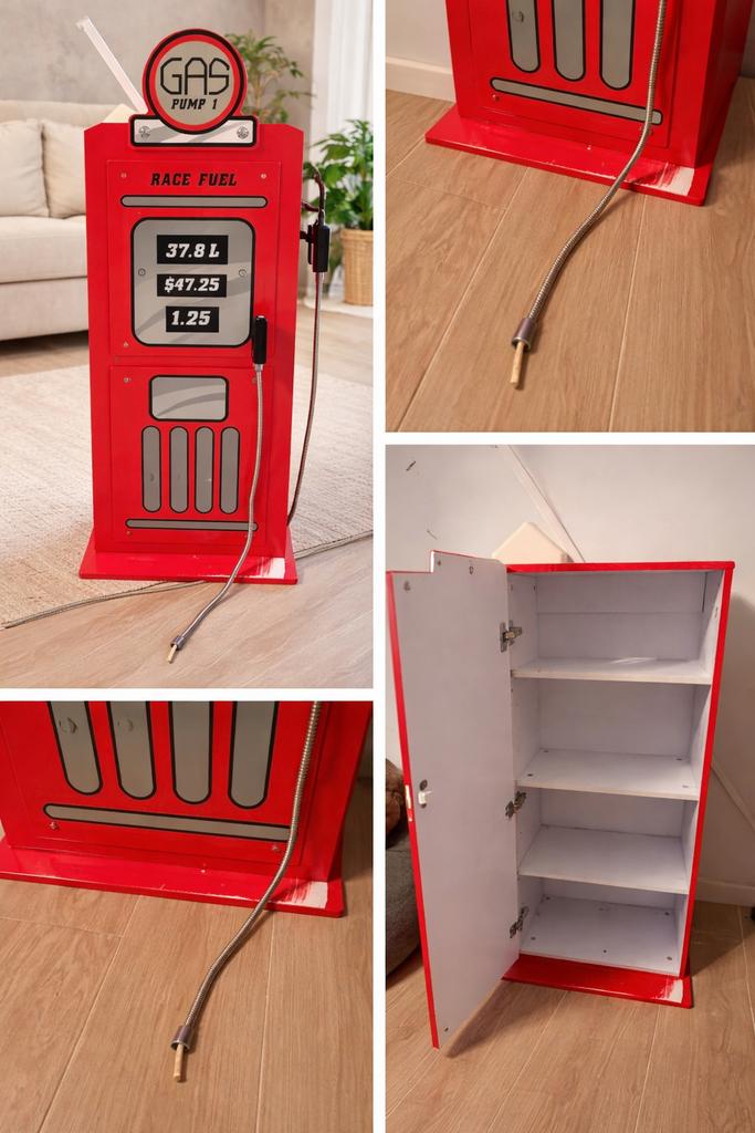 Vintage benzinepomp kast – leuk decoratief meubel, Ophalen, Gebruikt