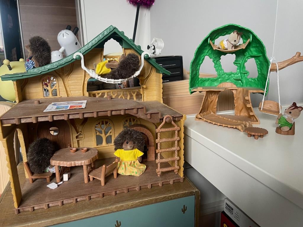 Sylvanian Families blokhut + boomhut, Enlèvement ou Envoi, Comme neuf, Maison de poupées
