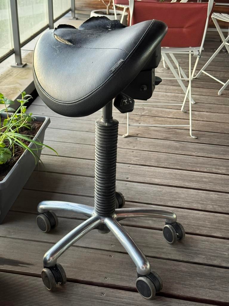 Score Jumper Zadelkruk - Ergonomisch stoel, Maison & Meubles, Chaises de bureau, Utilisé, Tabouret de bureau, Noir, Ergonomique