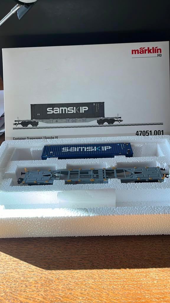 Marklin HO 47051.001 Containerrail NL AC Mint, Hobby en Vrije tijd, Modeltreinen | H0, Wisselstroom, Wagon, Ophalen of Verzenden