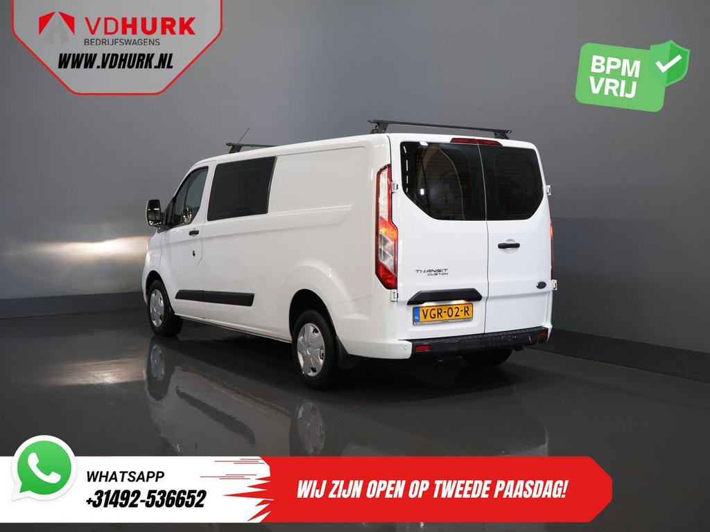 Ford Transit Custom 2.0 TDCI L2 Trend DC Dubbel Cabine BPM V, Wit, 202 g/km, Bedrijf, Ford