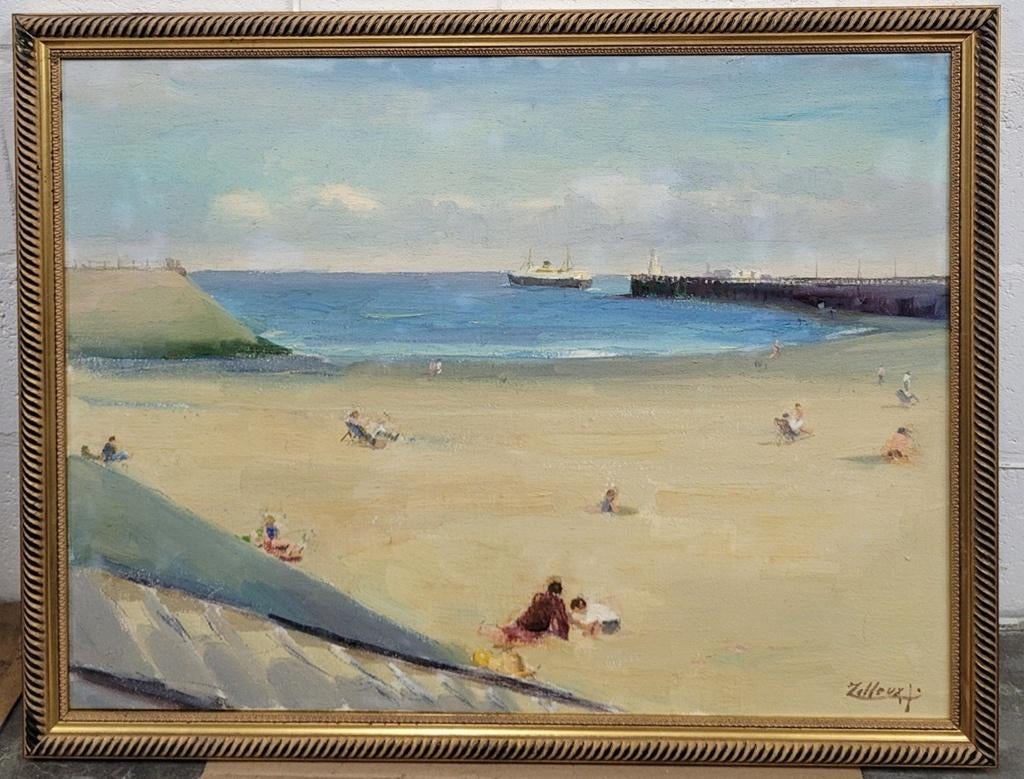 Joseph TILLEUX, Naseizoen Oostende, Antiquités & Art, Art | Peinture | Classique, Enlèvement ou Envoi